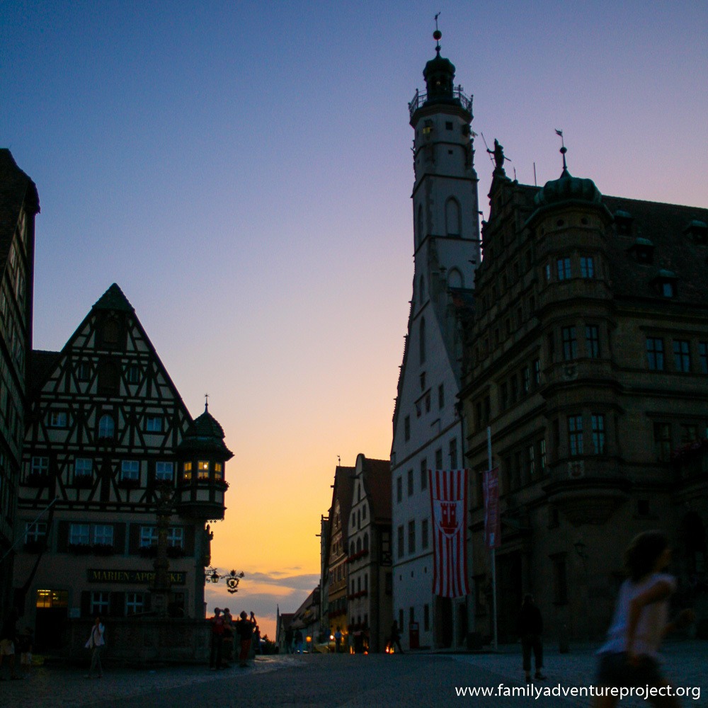 Dusk brings a fairytale quality to Rothenburg Ob Tauber