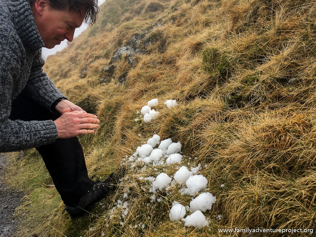 Snowballs on Wrynose Pass