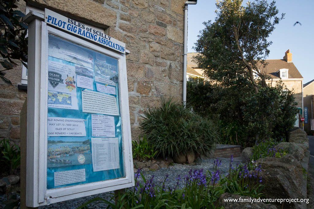 Gig Racing Association Noticeboard in Hugh Town, St Mary's