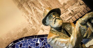 Gaudi in Barcelona. Statue in Gaudi Experience