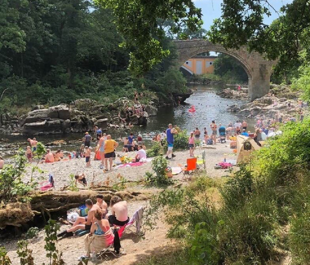 People chilling at Devil's Bridge
