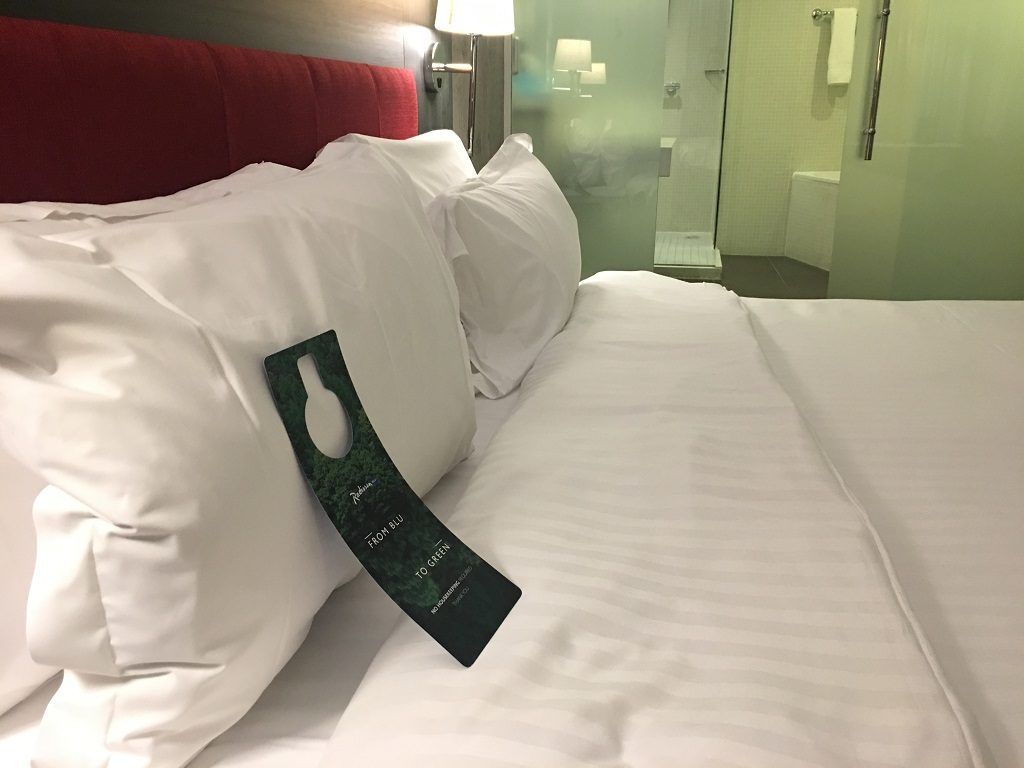 King sixed bed, Radisson Blu suite, Birmingham