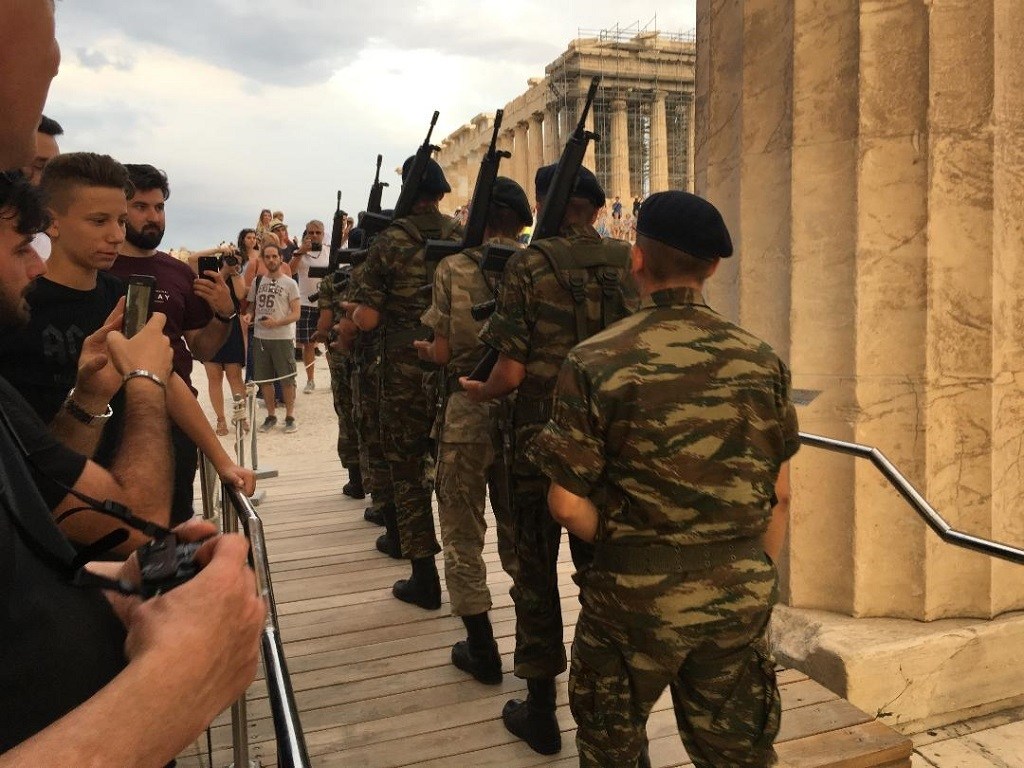Army at The Acropolis in Athens 